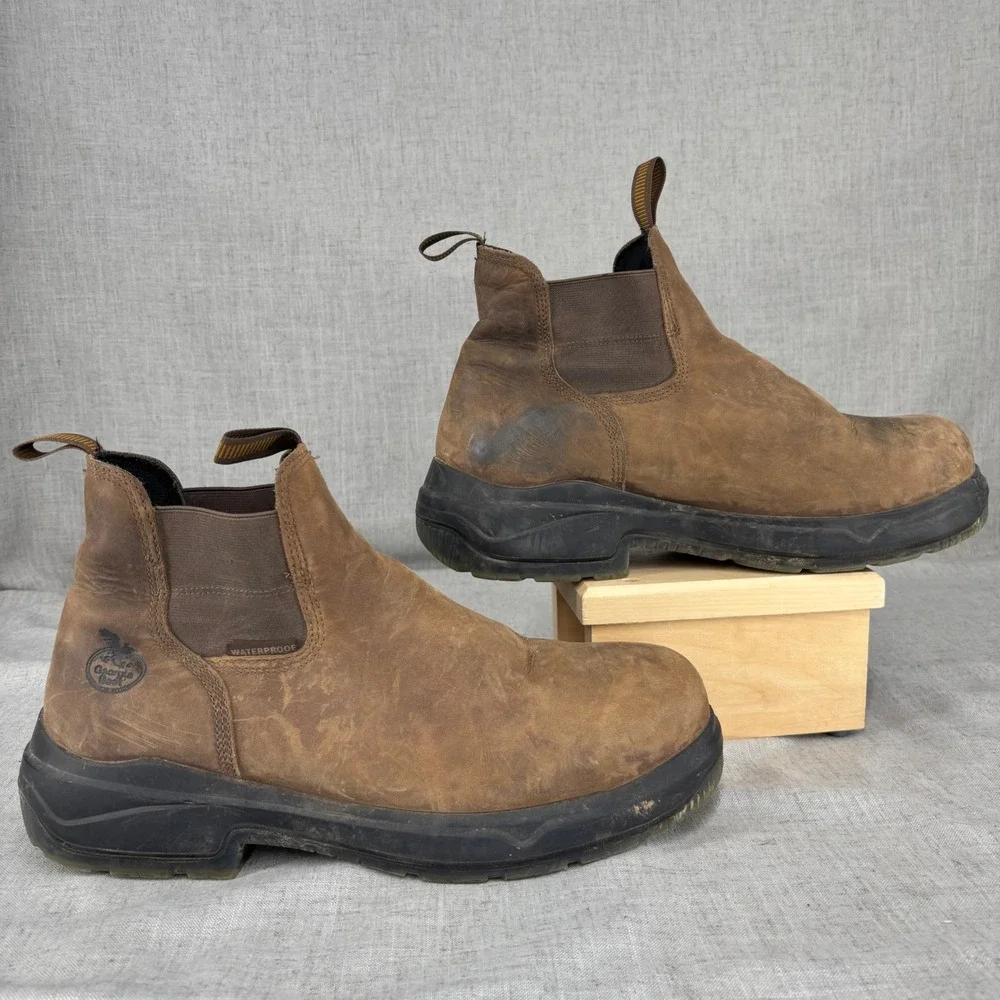 Georgia Boot LX Point Ultra CT Chelsea Work Boots Brown Leather Men's Size 13